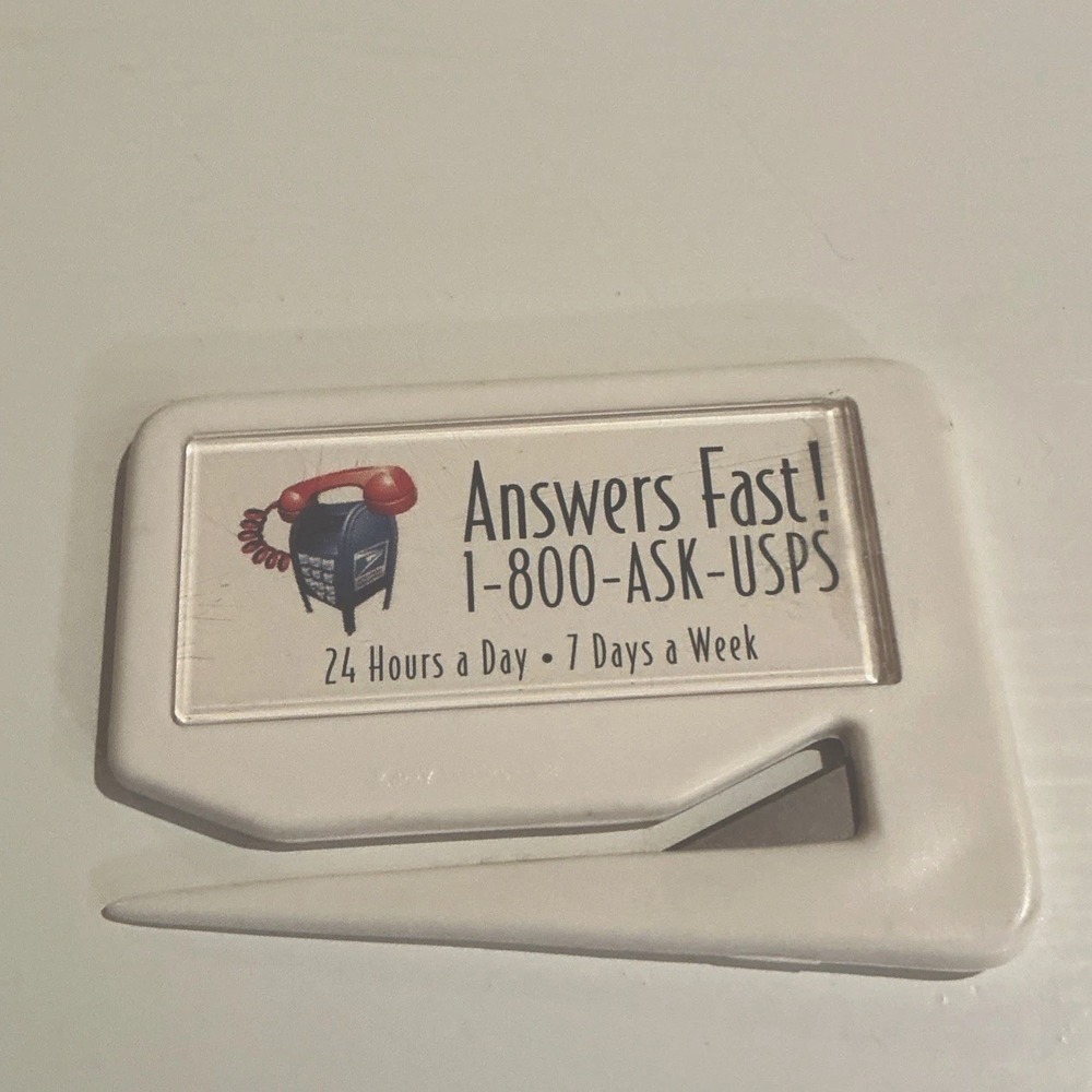 Vintage Plastic USPS Post Office Mail Letter Opener 3"x 2"